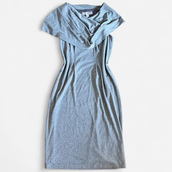 Donna Ricco Vintage Cocktail Dress off shoulder grey size 4 small old money styl - Picture 2 of 7